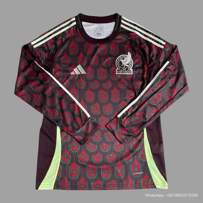 2024 Mexico Home long sleeve soccer jersey size S-4XL