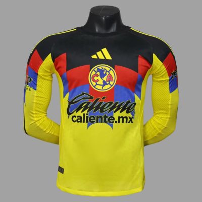 25/26 Club America Home Long Sleeve Player Version Soccer Jersey
