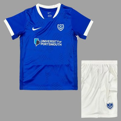 25/26 Portsmouth Home Kids Soccer Jersey Size 16-28