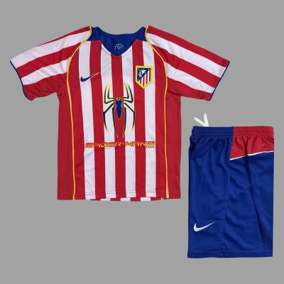 04/05 Atletico Madrid Home Kids Retro Soccer Jersey Size 16-28