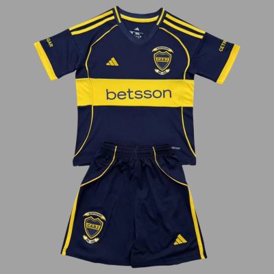 2025 Boca Juniors Home Kids Soccer Jersey Size 16-28