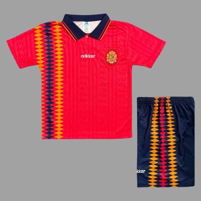 1994 Spain Home Kids Retro Soccer Jersey Size 16-28