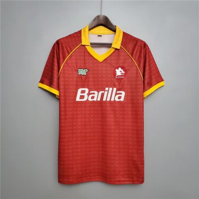 90/91 Roma Home Retro Soccer Jersey