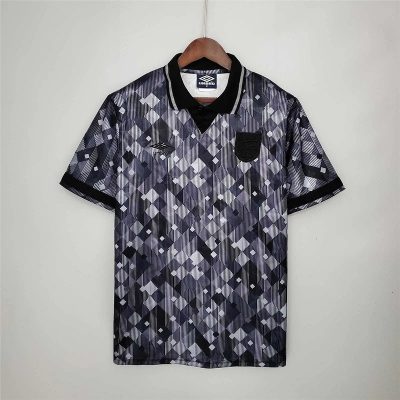 1990 England Blackout Retro Soccer Jersey