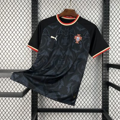 2026 Portugal Special Version Black Red Collar Soccer Jersey
