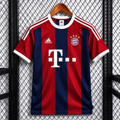 26/27 Bayern Munich Trefoil Retro Inspired Red Blue Short Sleeve Sweatshirt
