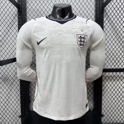 2026 England Home Long Sleeve Player Version Soccer Jersey