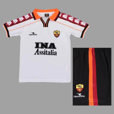 98/99 Roma Away Kids Retro Soccer Jersey Size 16-28