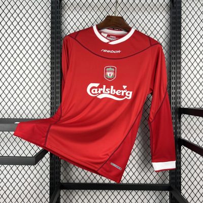 02/04 Liverpool Home Long Sleeve Retro Soccer Jersey