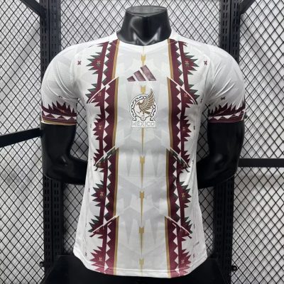 2026 Mexico White Maroon Player Version Soccer Jersey