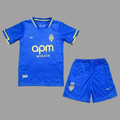 25/26 AS Monaco Away Kids Soccer Jersey Size 16-28