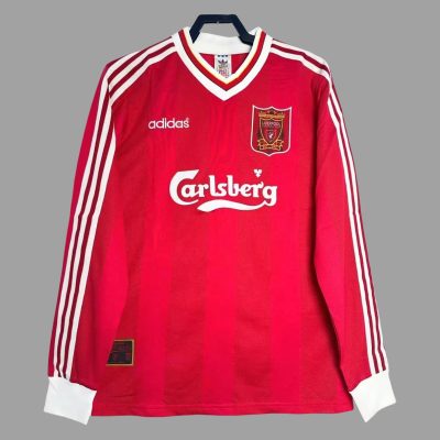 95/96 Liverpool Home Long Sleeve Retro Soccer Jersey
