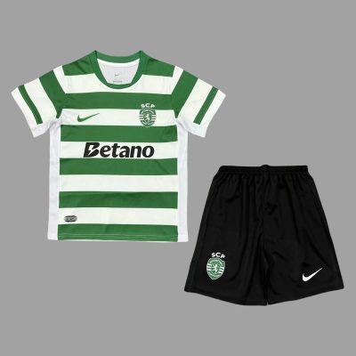 25/26 Sporting CP Lisbon Home Kids Soccer Jersey Size 16-28