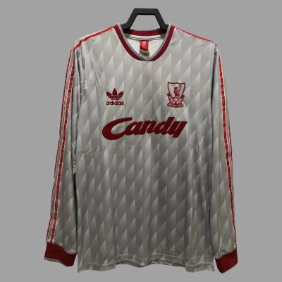 89/91 Liverpool Away Long Sleeve Retro Soccer Jersey