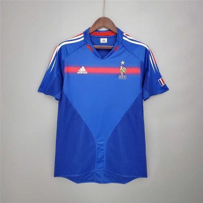 2004 France Home Retro Soccer Jersey