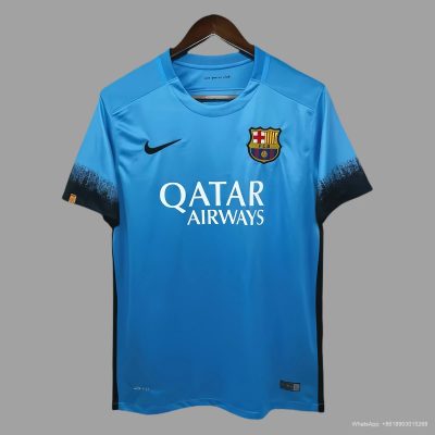 15/16 Barcelona third blue retro soccer jersey