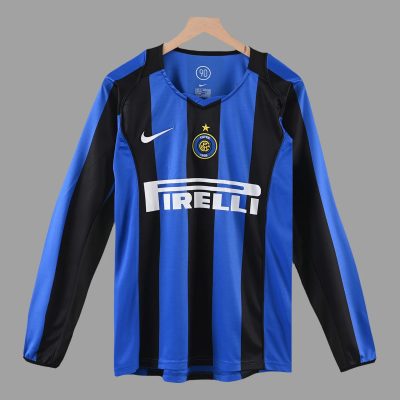 04/05 Inter Milan Home Long Sleeve Retro Soccer Jersey