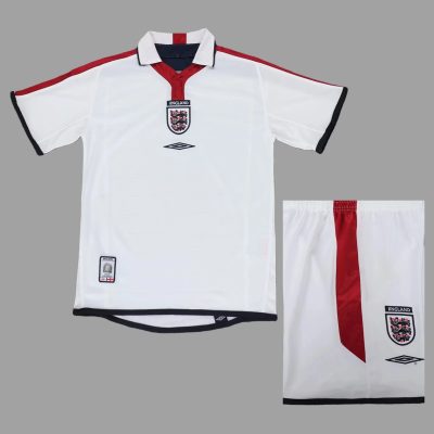 2004 England Home Kids Retro Soccer Jersey Size 16-28