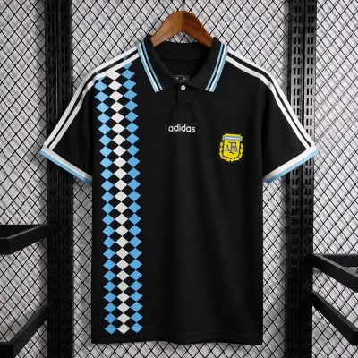 1994 Argentina Black Retro Soccer Jersey