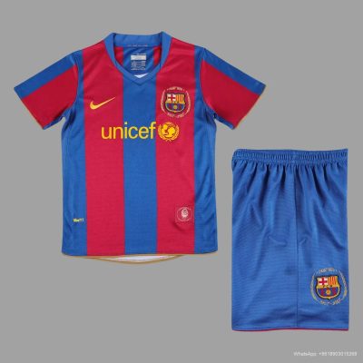 07/08 Barcelona Home Kids Retro Soccer Jersey Size 16-28